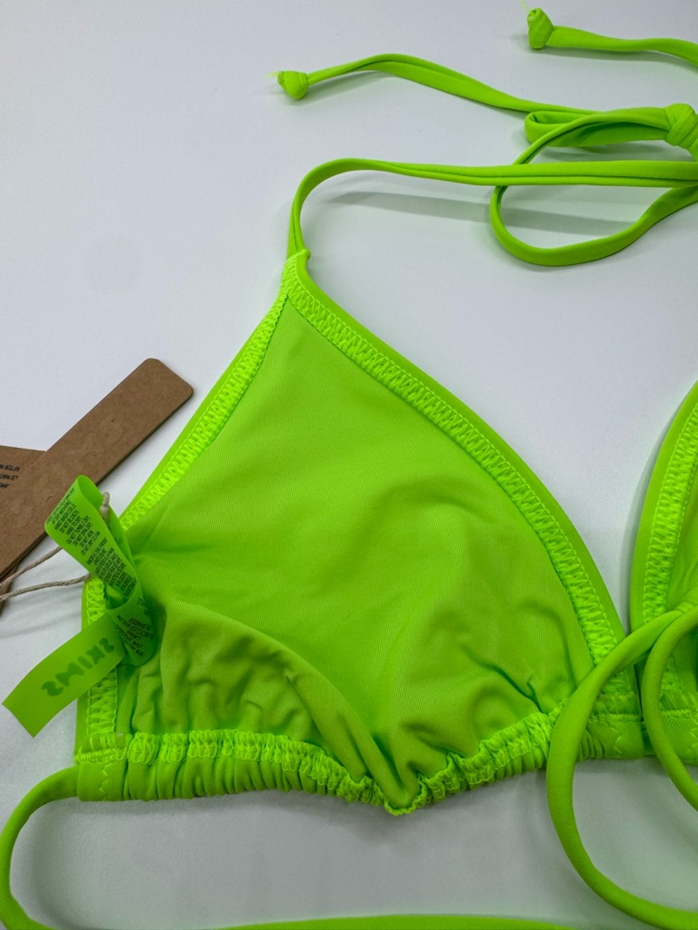 Skims Recycled Swim Triangle Top NWT Neon Green Large - Picture 5 of 8